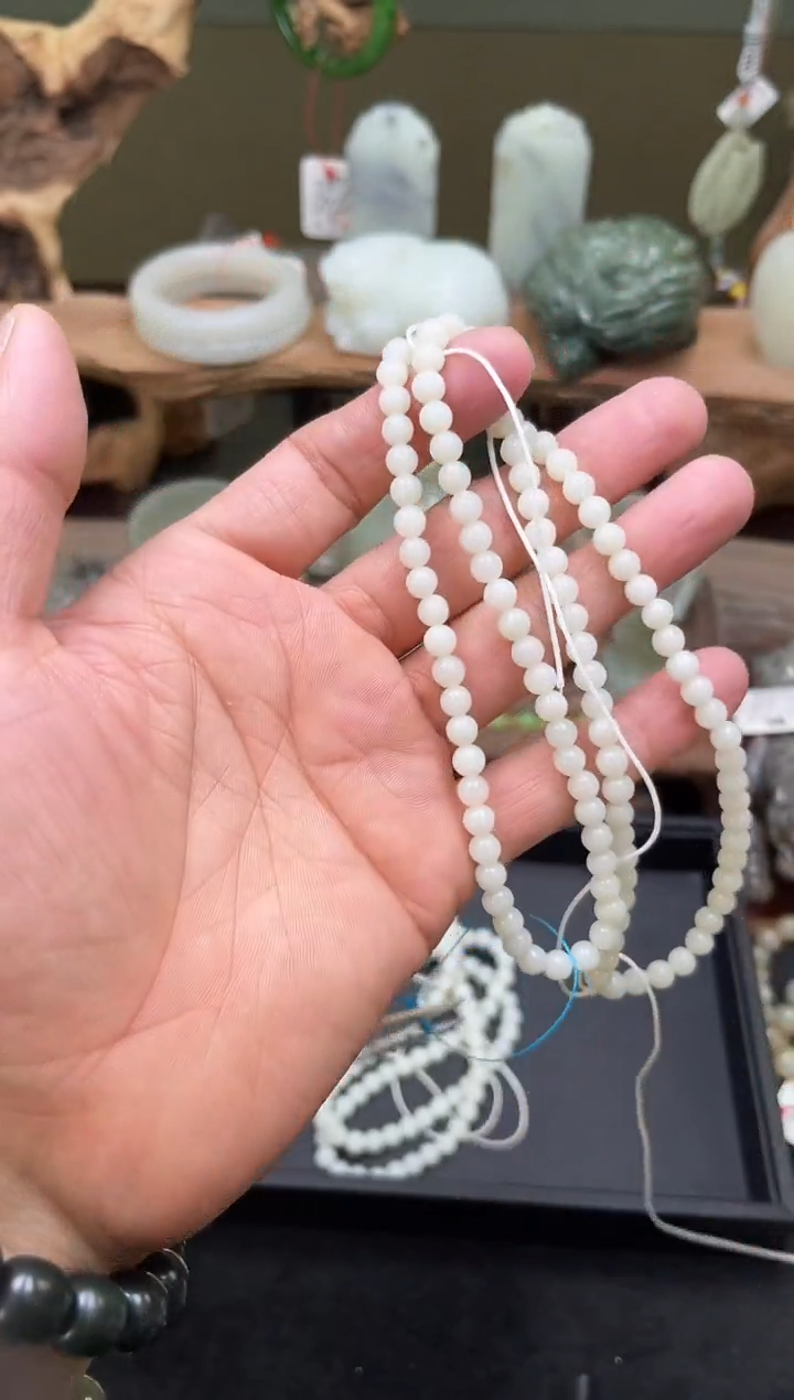 【闪购商品】和田玉未镶嵌珠链108卡6新疆米达珠链 9008414