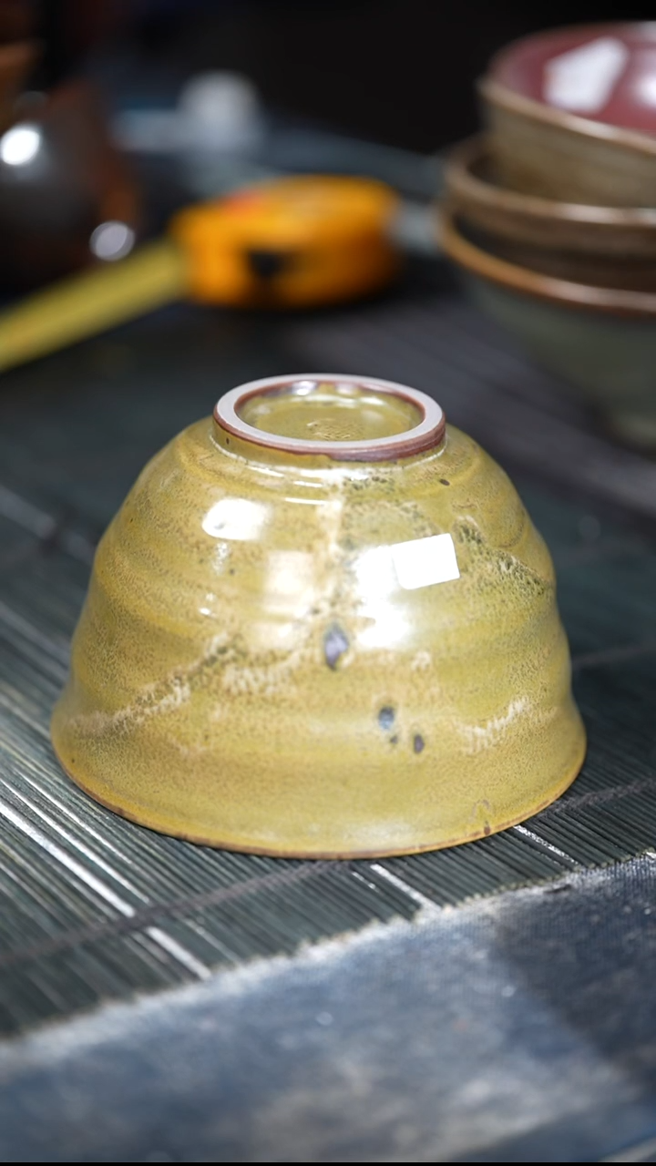 浪鬼家釉绘柴烧薄*碗