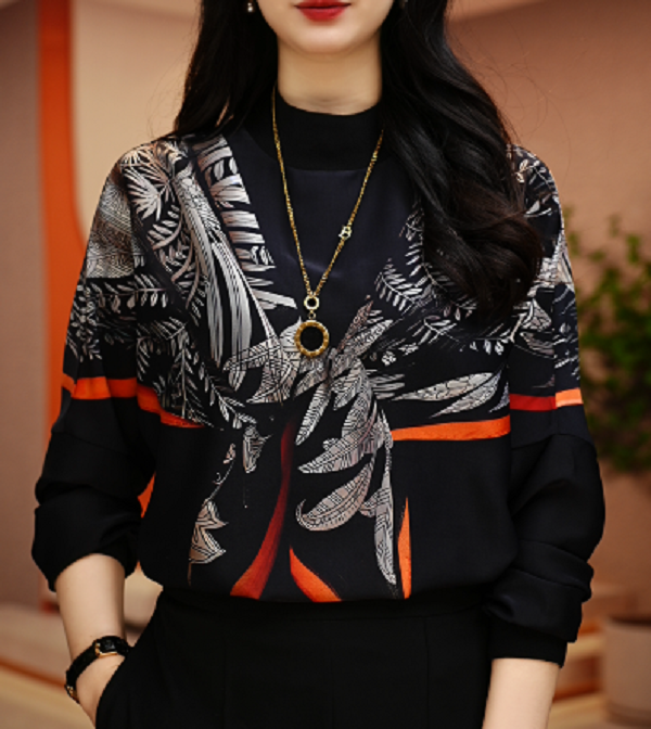 叶子披肩-新款高级感洋气时尚百搭显瘦圆领上衣