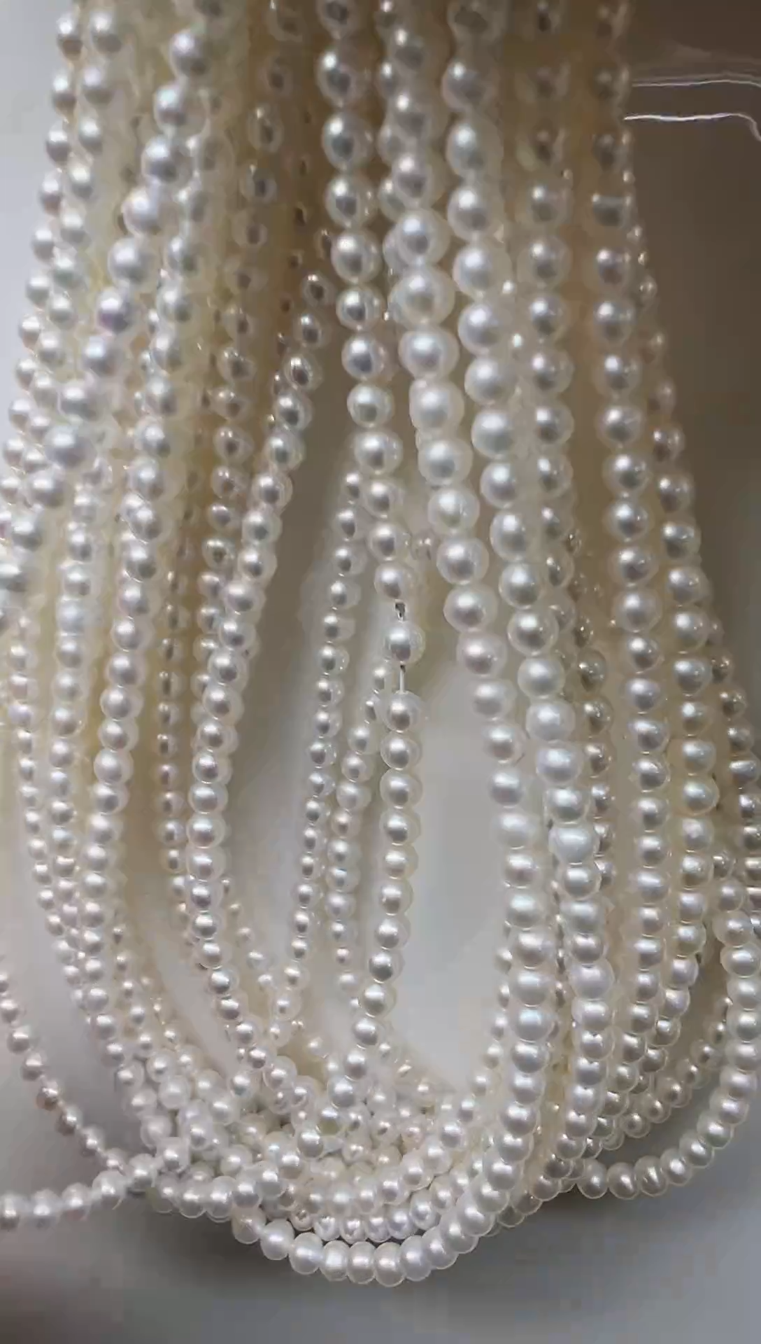 未镶嵌项链淡水珍珠极光白近圆3.0-3.5mm