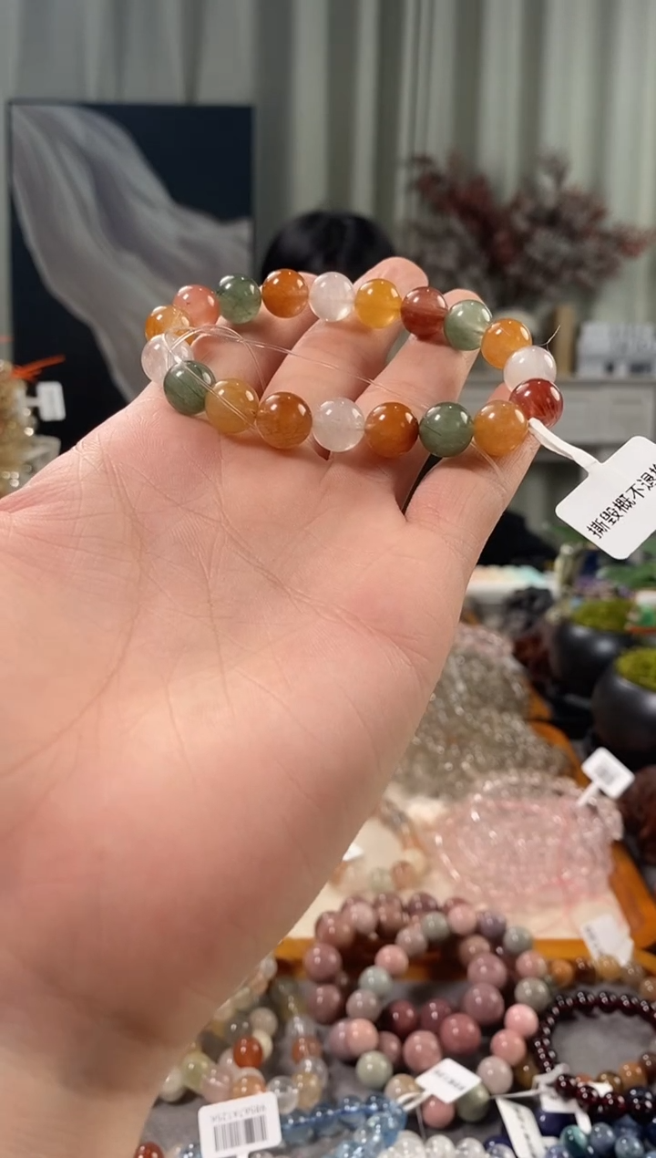 未镶嵌手链水晶彩兔毛