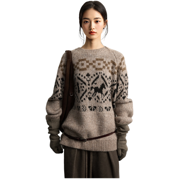 （601-700）套头毛衣秋冬季2025新款秋冬加厚宽松休闲慵懒针织衫