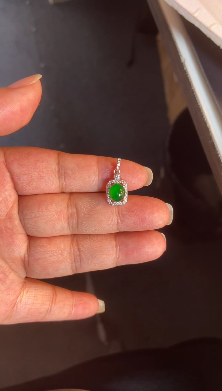 吊坠(不含链)银S925镶嵌翡翠1