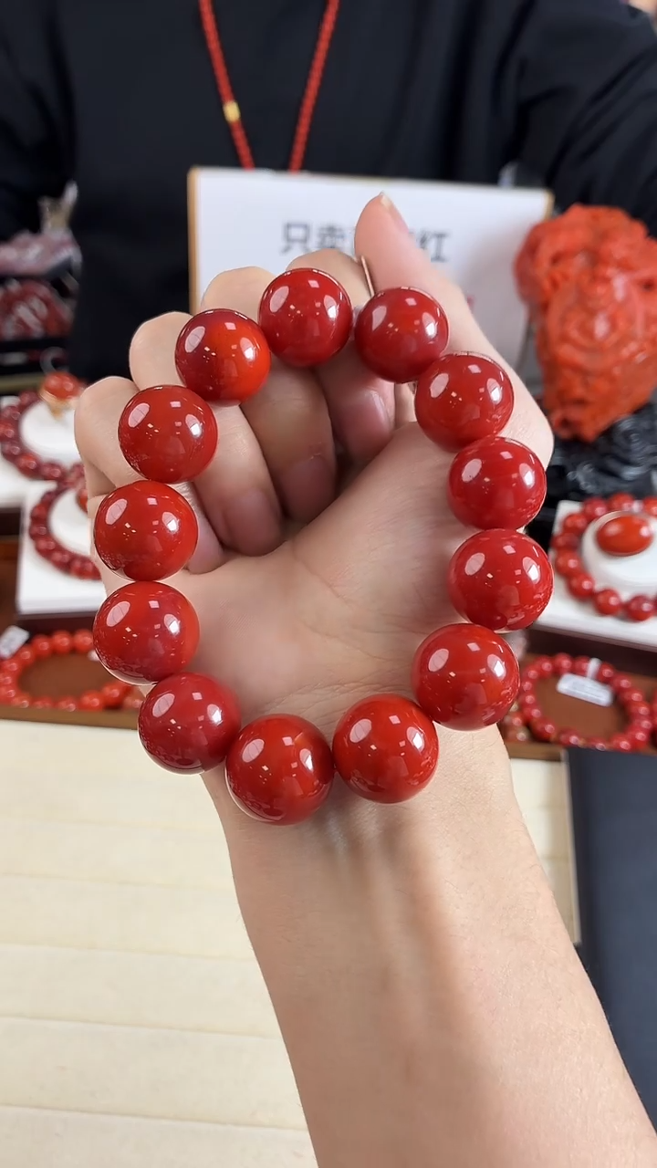 未镶嵌瓦西锦红手串18mm南红玛瑙一个/条