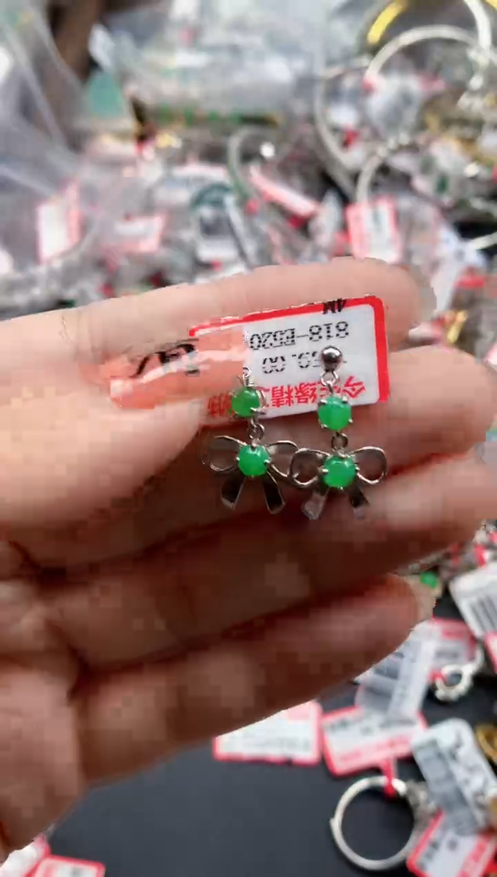 银S925镶嵌戒指翡翠天然A货缅甸翡翠