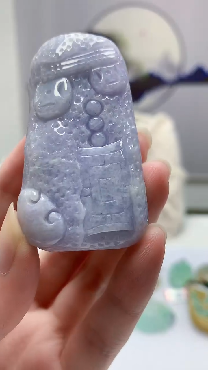 【闪购商品】定制翡翠未镶嵌4852zm-毛货挂件158八破图