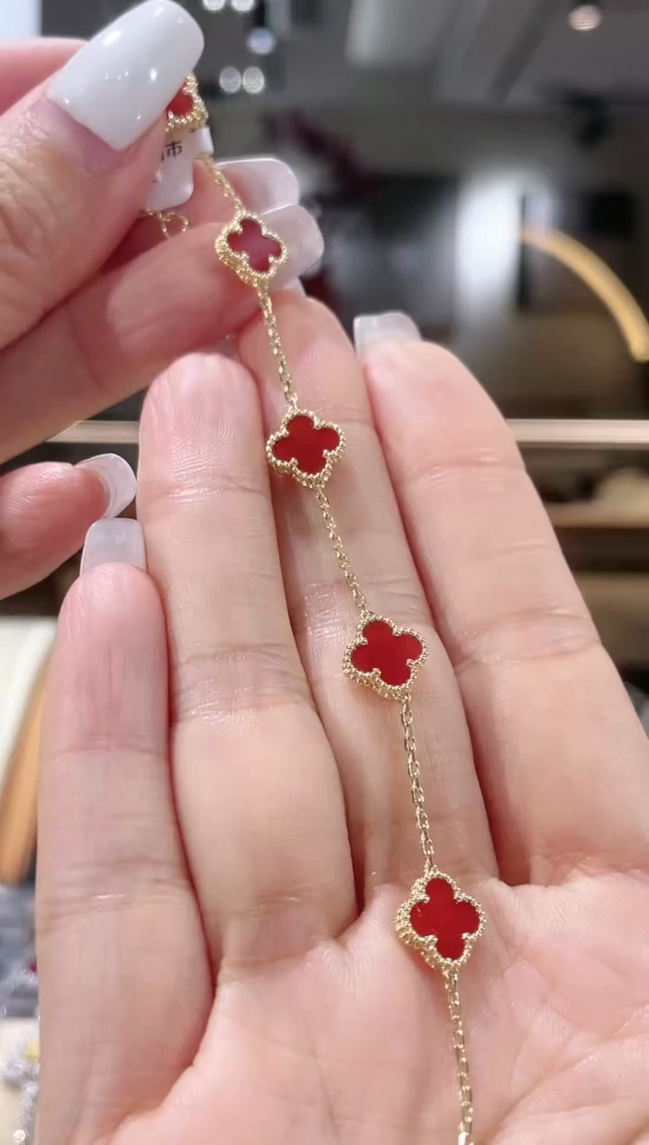 【闪购商品】玛瑙/玉髓手链18K金镶嵌手链