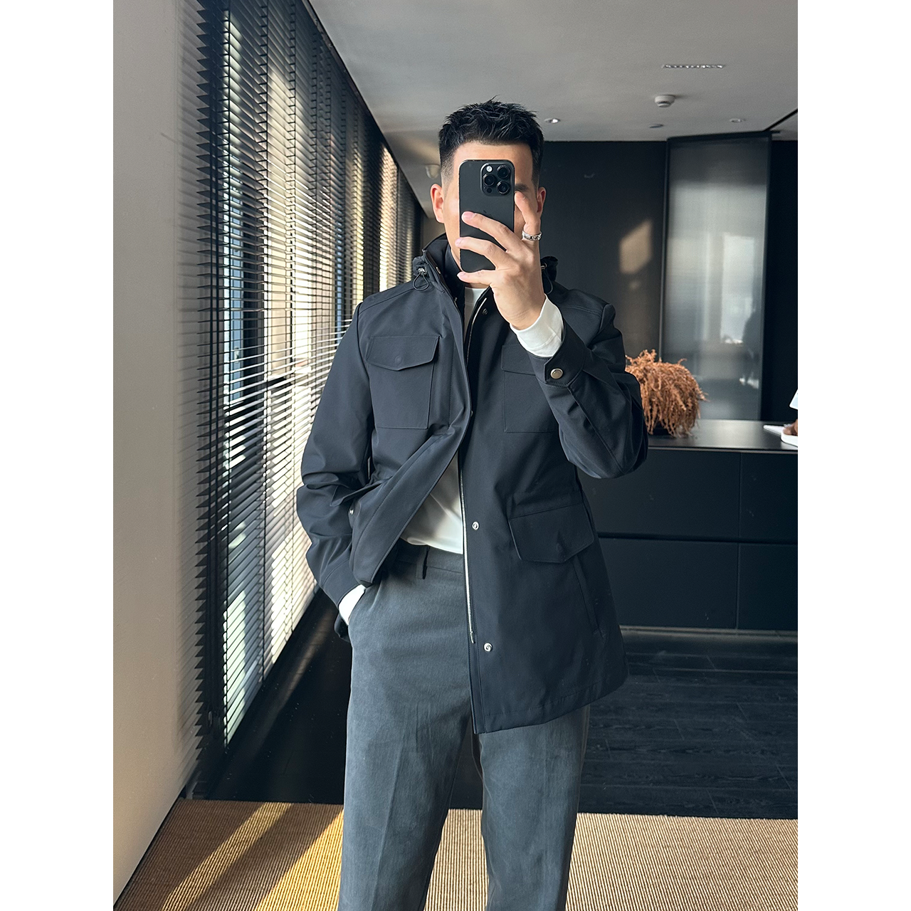 DAN LANG 500# 可拆卸二合一旅行者猎装羽绒夹克