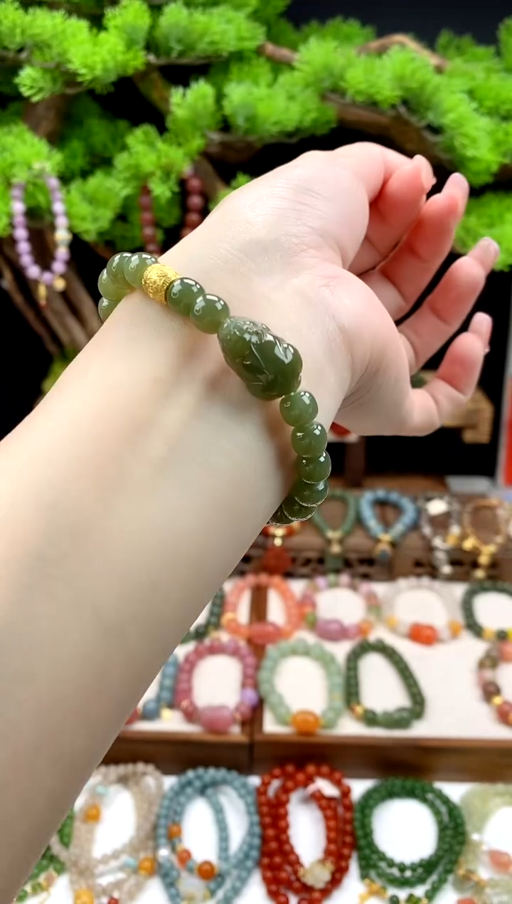 【闪购商品】和田玉手饰未镶嵌和田玉老型珠8mm