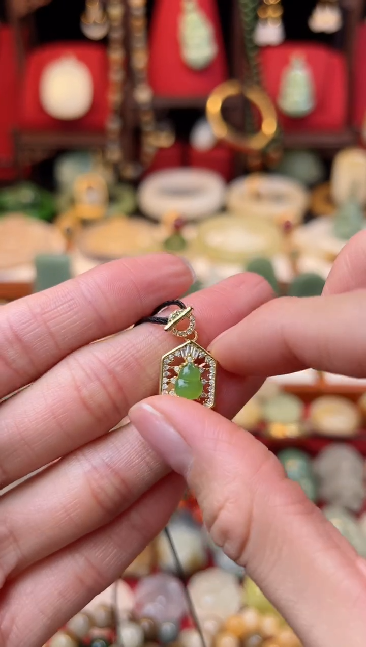 【闪购商品】和田玉挂件银S925镶嵌放漏