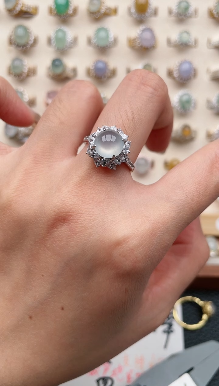 【闪购商品】翡翠戒指银S925镶嵌1111