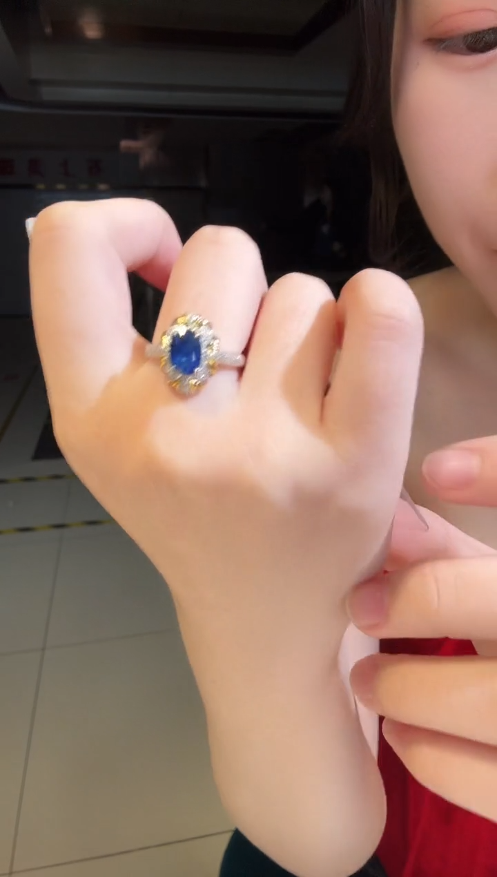 戒指蓝宝石铂Pt950镶嵌2.18ct