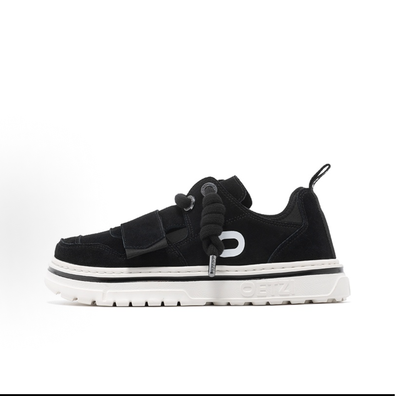 东仓-40206-OET圆头低帮丑萌时尚板鞋 男女同款 黑色