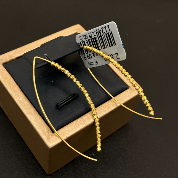 （1号货）放心黄金店 足金999耳环2.88克【60】