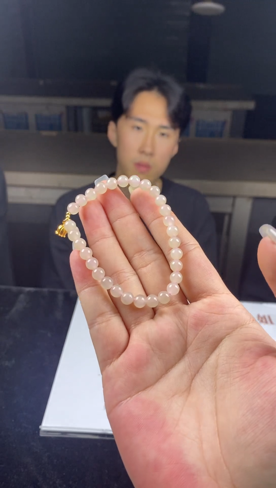 手串银S925镶嵌和田玉手串-S2451