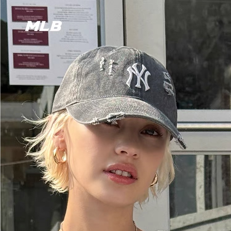 MLB男女情侣logo个性时尚磨破做旧时尚棒球帽25年新款CPVV3
