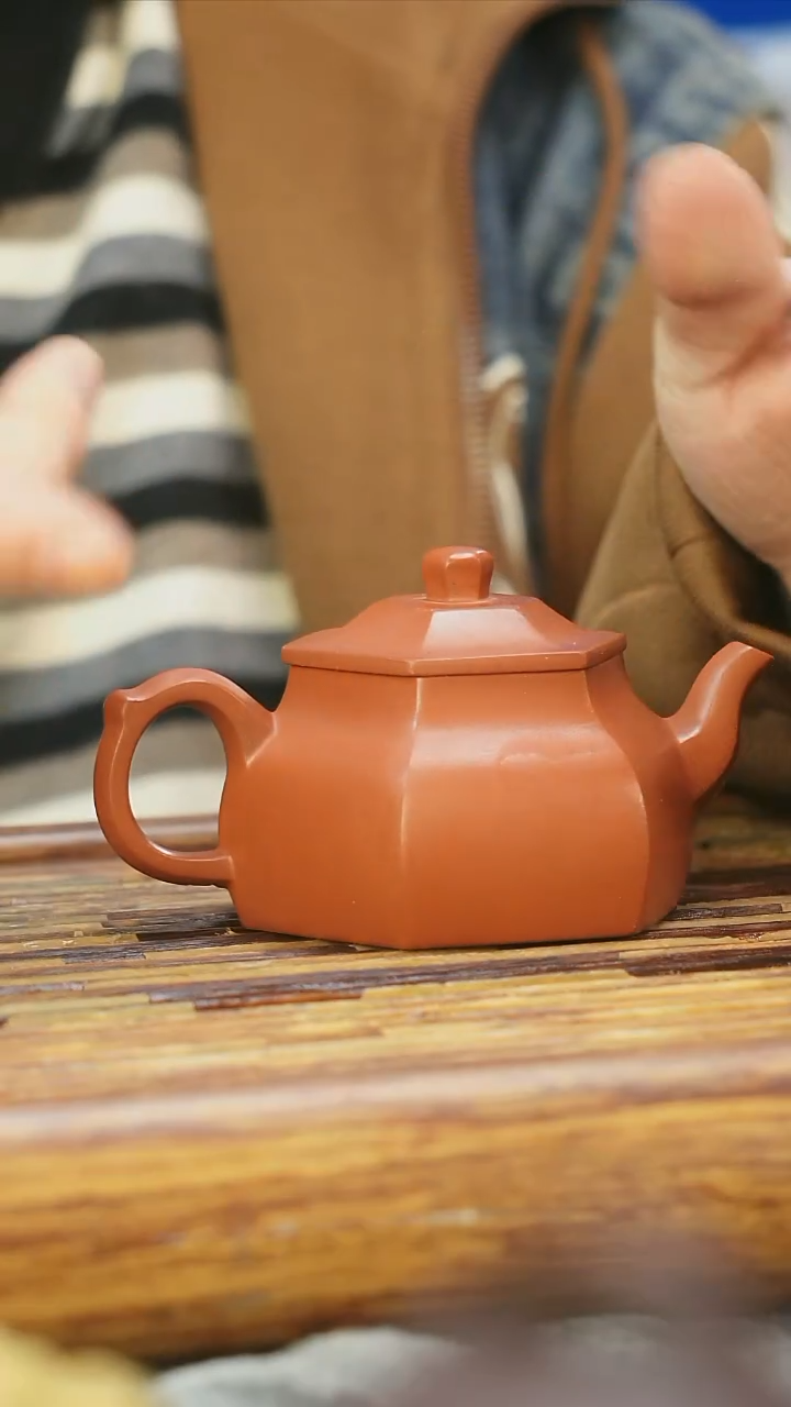 茶壶紫砂赵庄朱泥六方