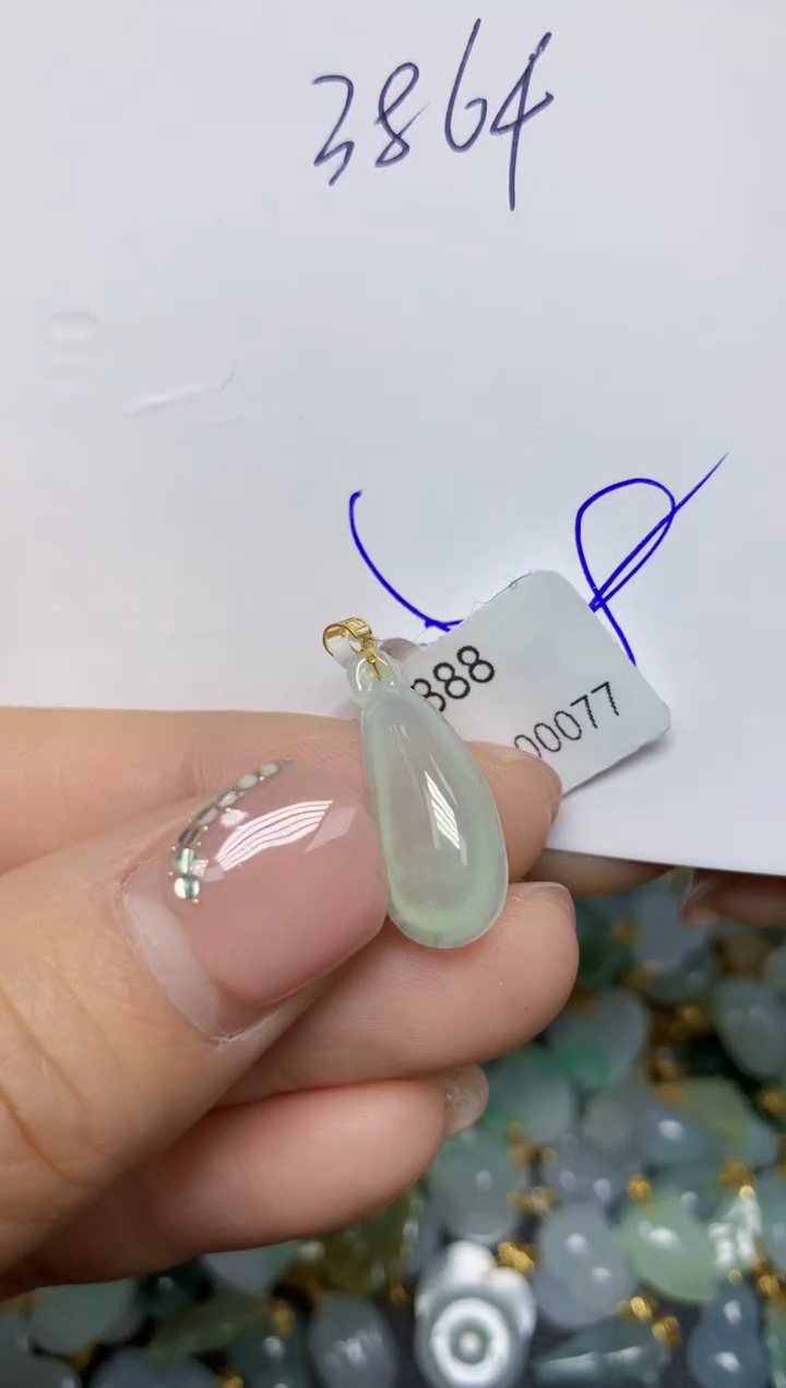 【闪购商品】翡翠挂件18K金镶嵌 天然翡翠A货
