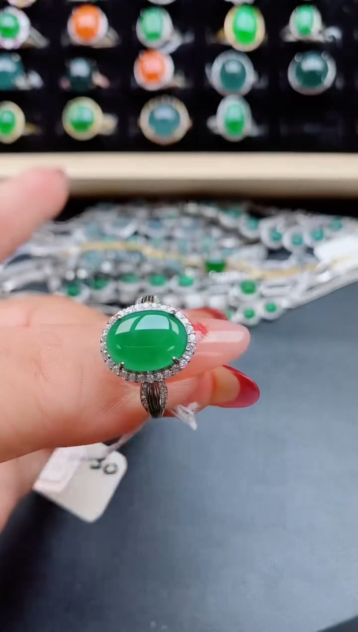 【闪购商品】翡翠戒指银S925镶嵌474075005