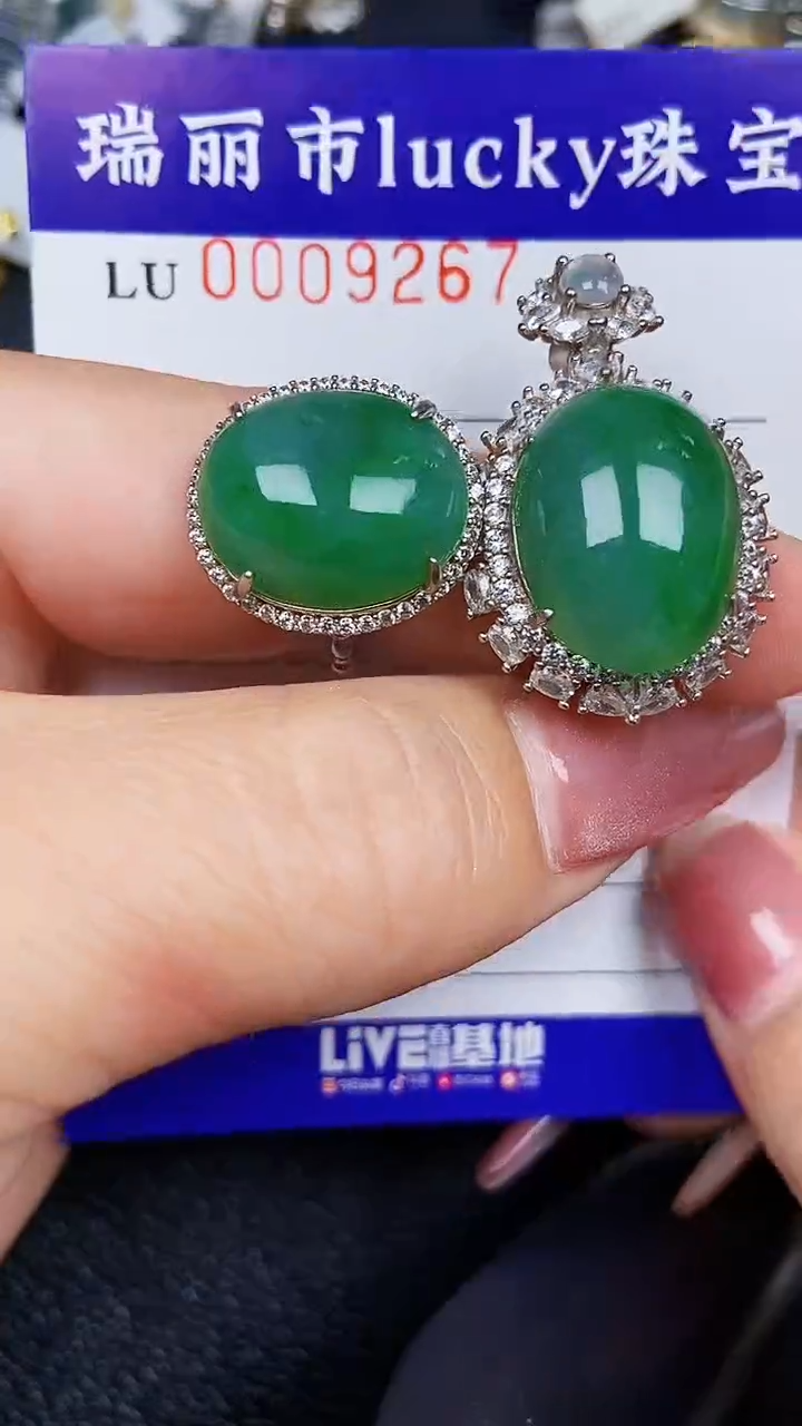 颈饰银S925镶嵌翡翠9267