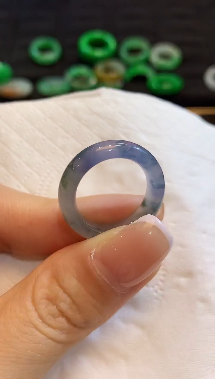 未镶嵌戒圈翡翠D36 12-13圈口 紫货有一定色差