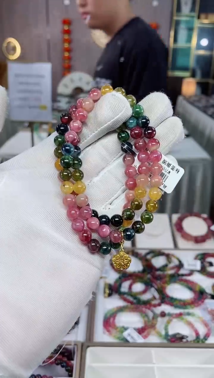 三圈手串6mm+未镶嵌碧玺（多样性发一条）xion