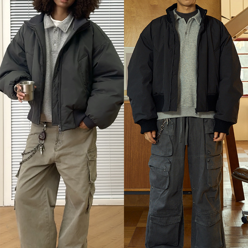 【专属活动】美式Cleanfit棉服冬季外套男潮牌飞行员夹克棉衣棒球服