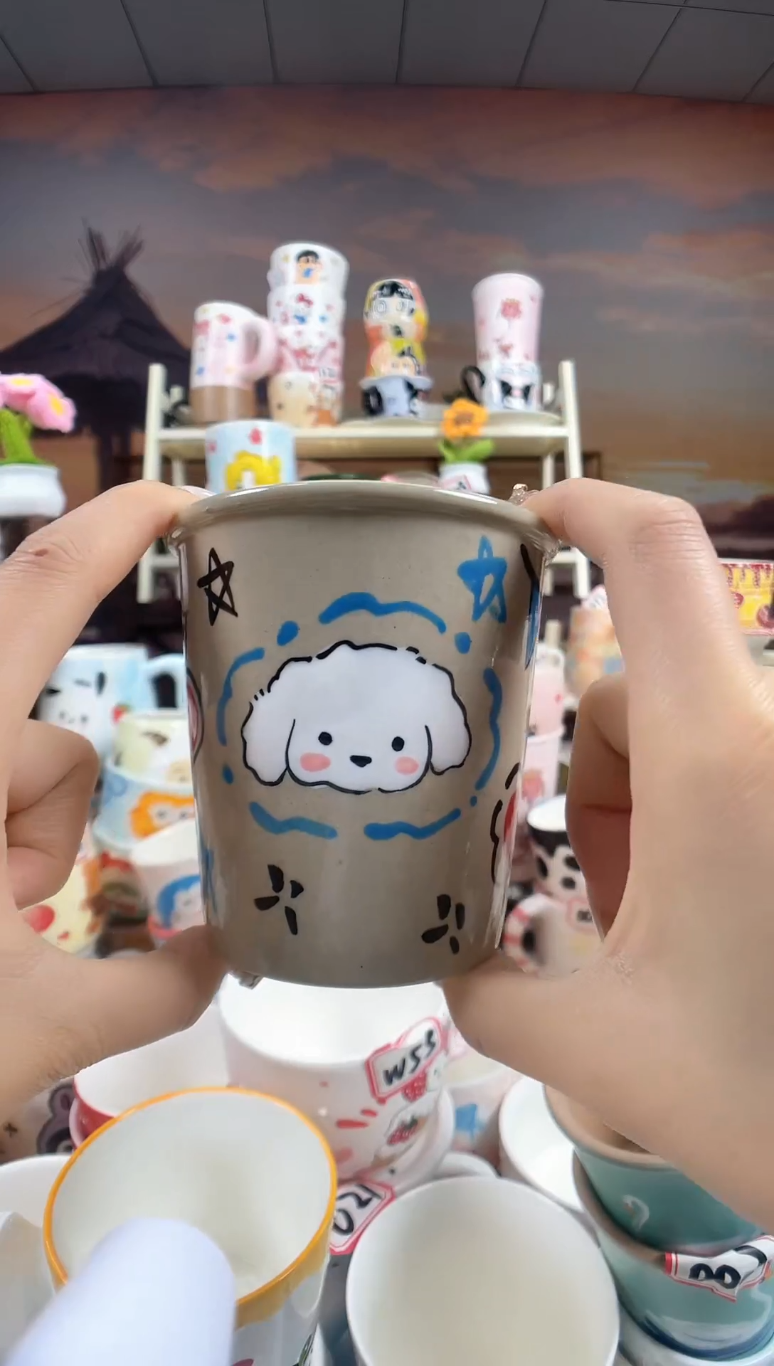 【闪购商品】景德镇手工手绘高温釉下彩陶瓷杯