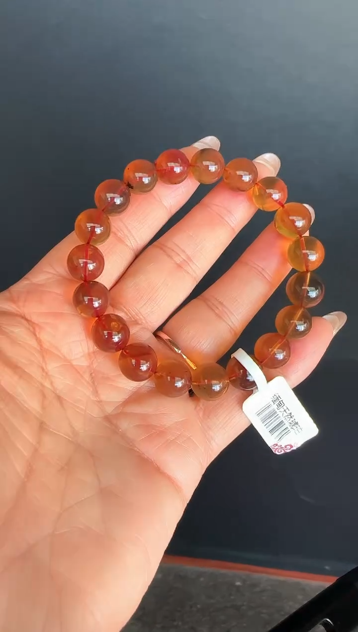 手串琥珀未镶嵌#5缅甸琥珀紫罗兰手串10mm