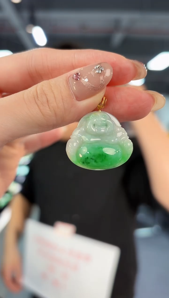 【闪购商品】翡翠颈饰18K金镶嵌缅料A货/支持复检/一件