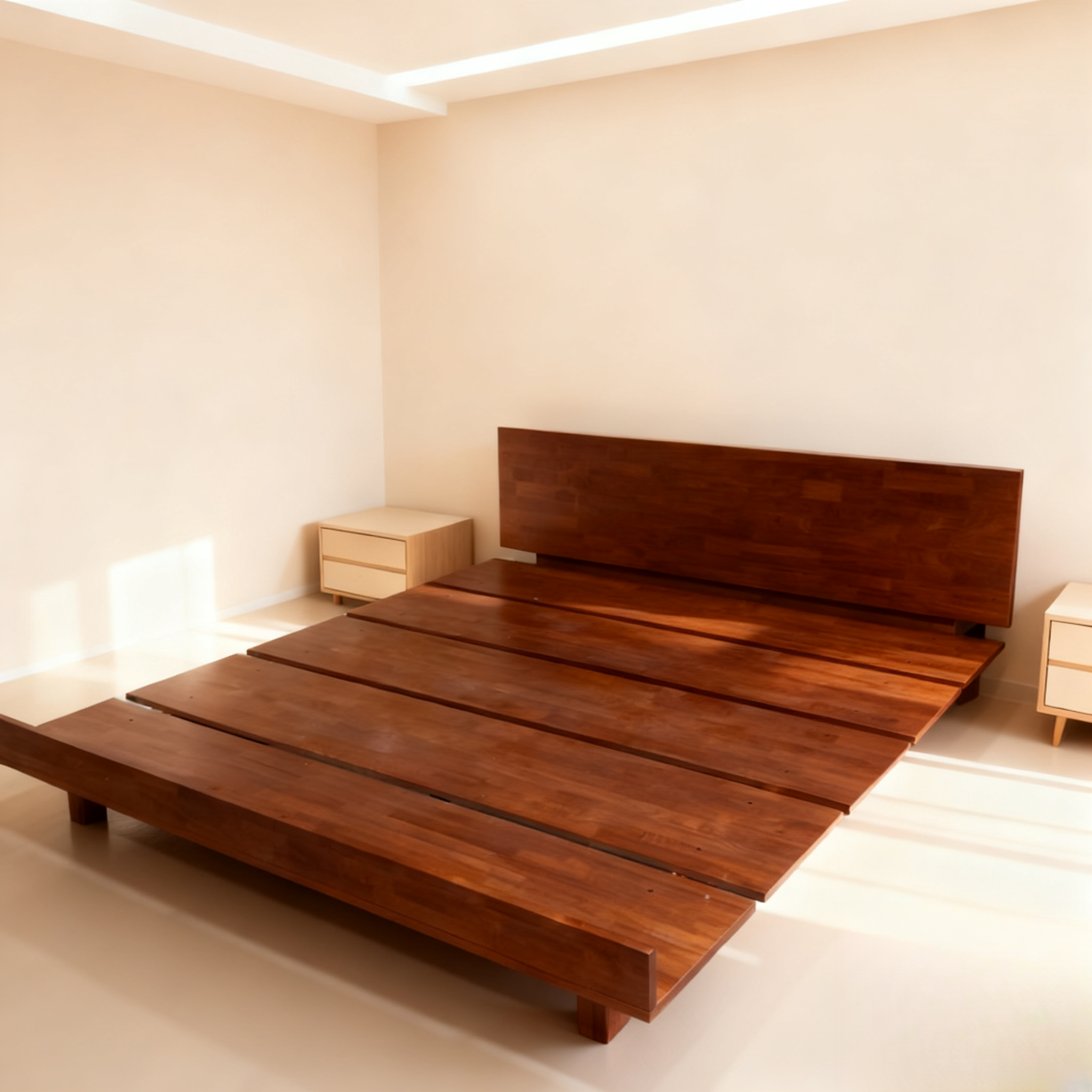 （胡桃色）B/18BA18 W/N实木床180*204*68【不包安装】库存尾货（三楼）