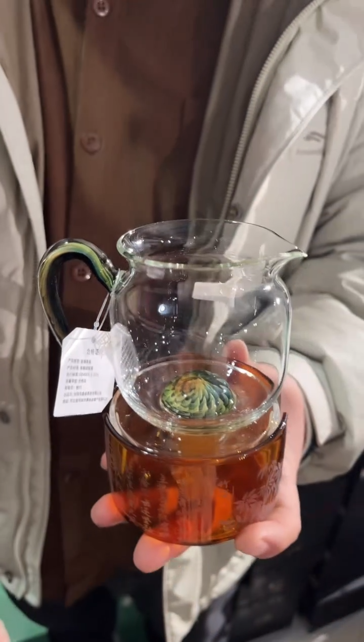 【闪购商品】小圆满绿凤尾+琥珀色温茶器
