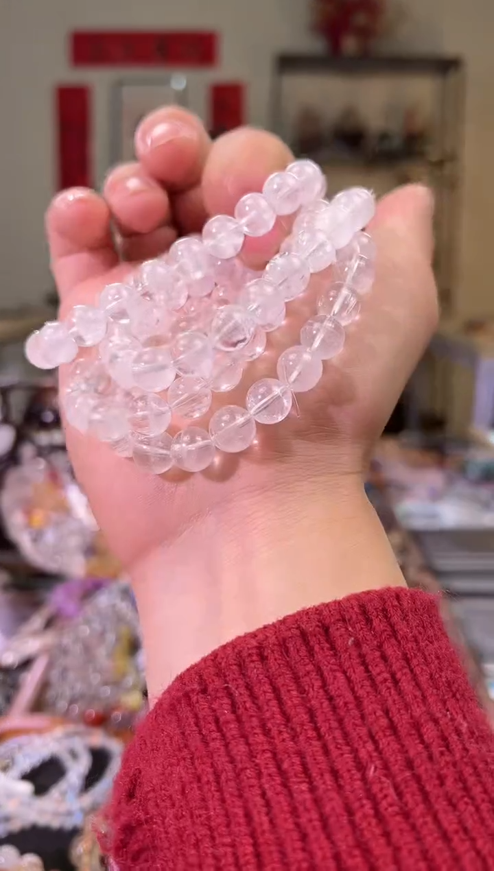 【闪购商品】水晶手链未镶嵌9mm+白幽灵手串（多样性发其一）
