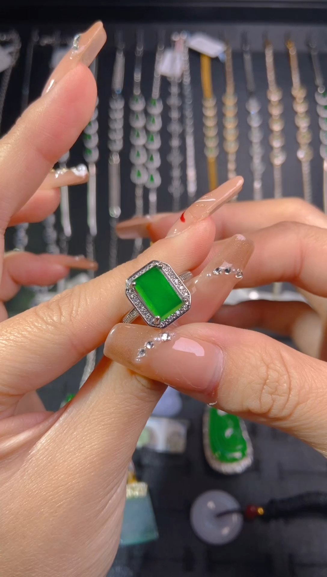 【闪购商品】翡翠戒指未镶嵌天然翡翠A货35