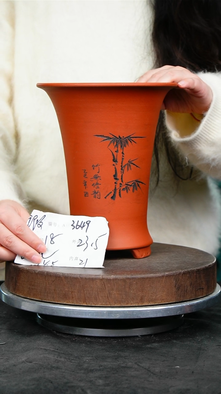 紫砂花盆3649花泥紫砂花盆