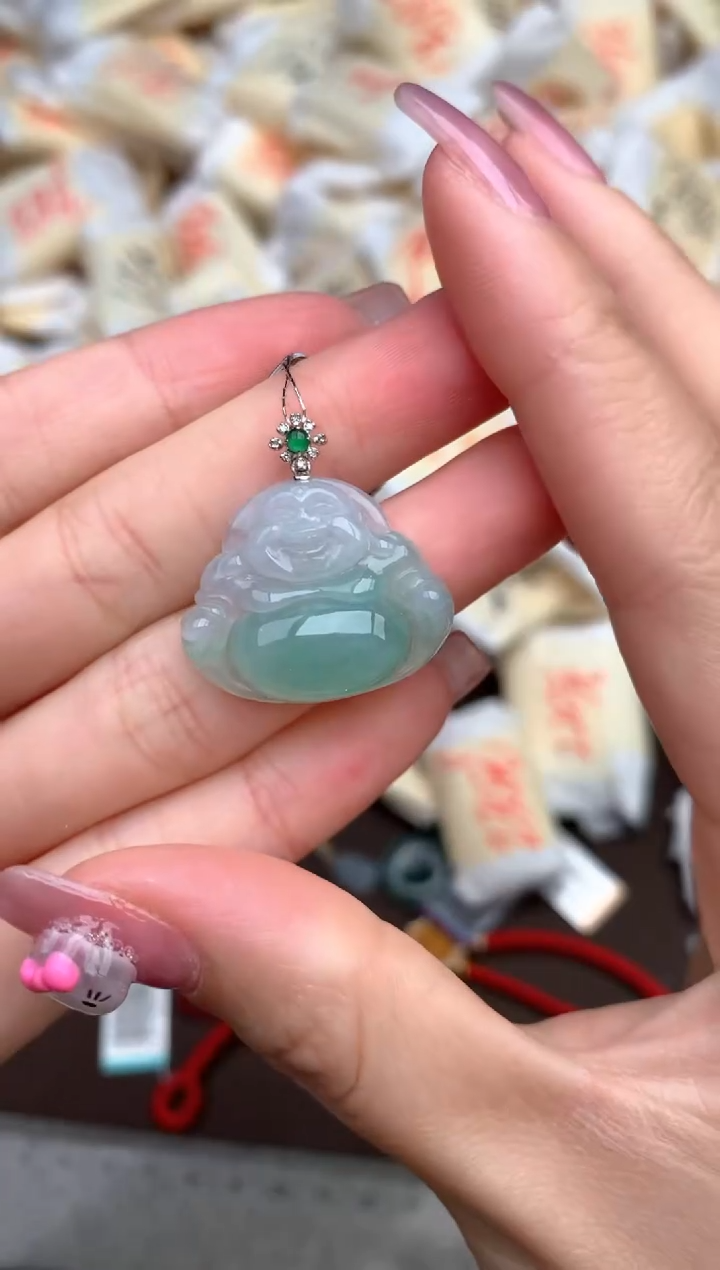 【闪购商品】翡翠挂件18K金镶嵌—