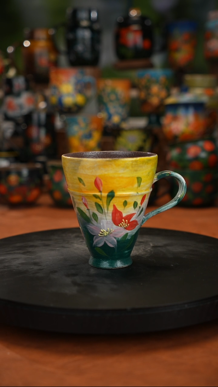 紫砂油画手绘釉下彩