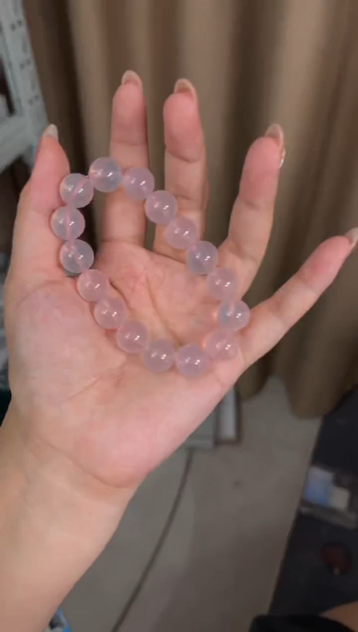 未镶嵌手链芙蓉石紫马粉13mm水晶手串