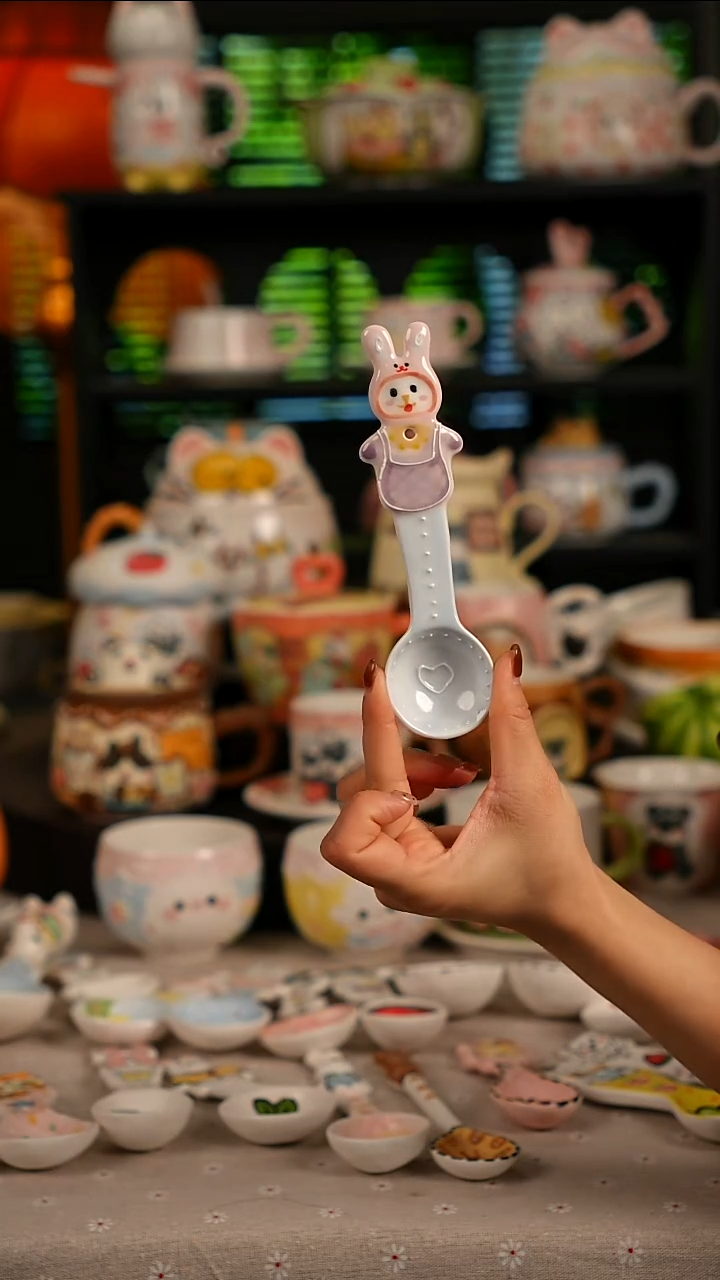 陶瓷无盖款景德镇高温釉下彩纯手绘创意瓷