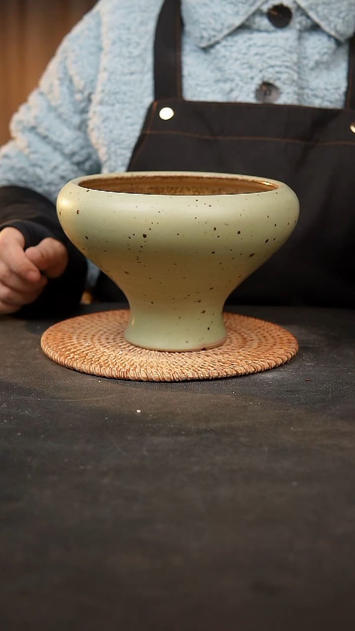 【闪购商品】瓷片泥泥手工花盆口15高12