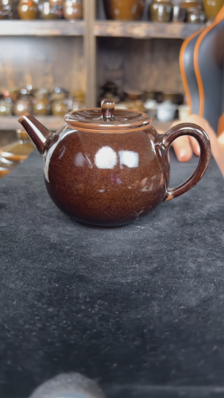 原矿釉酱色泡茶壶240ml