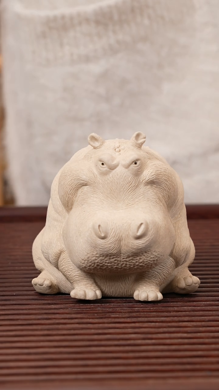 【闪购商品】紫砂茶宠白段河马