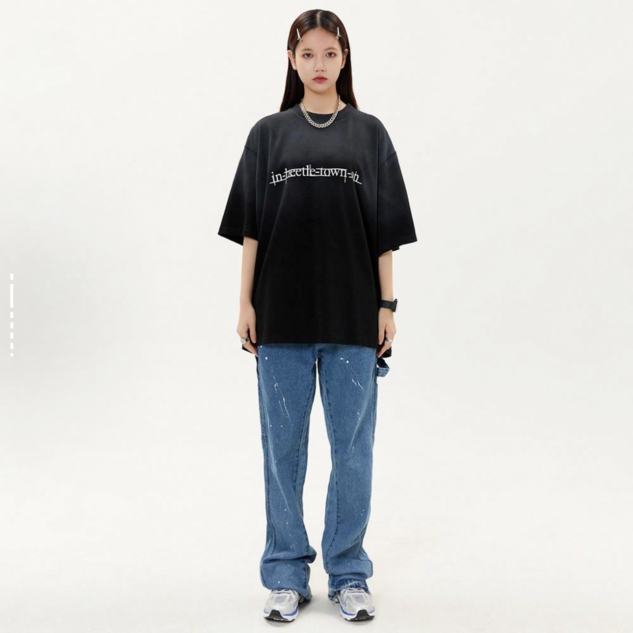 Be家美式复古渐变扎染水洗做旧短袖  嘎嘎帅  男女同款