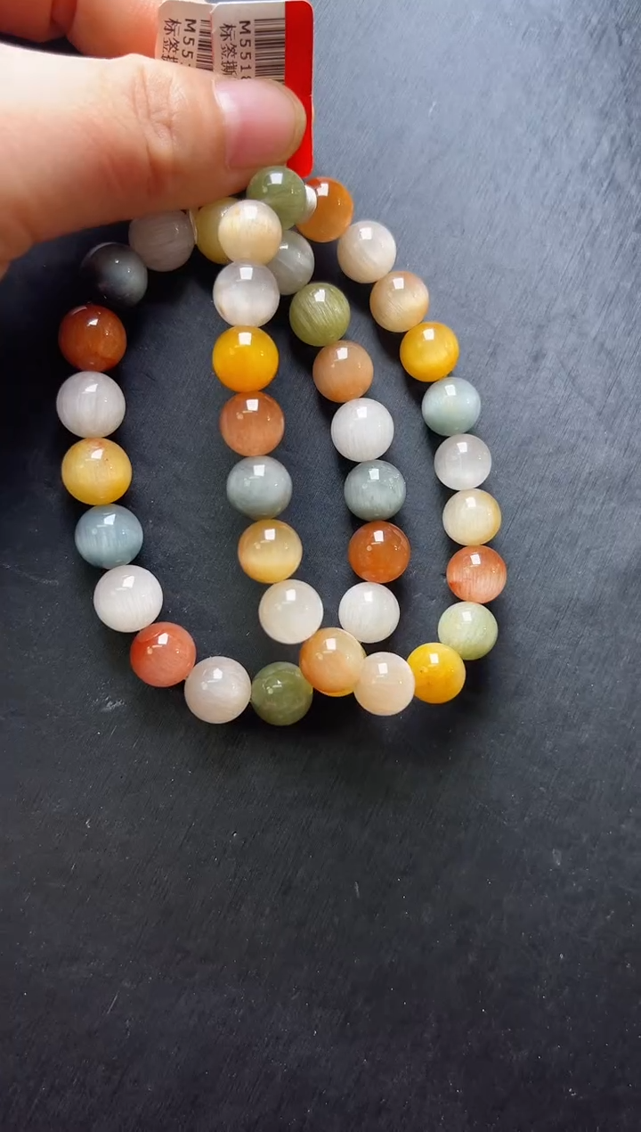 未镶嵌手串水晶多样性发一彩兔毛手串10m+  M55185 