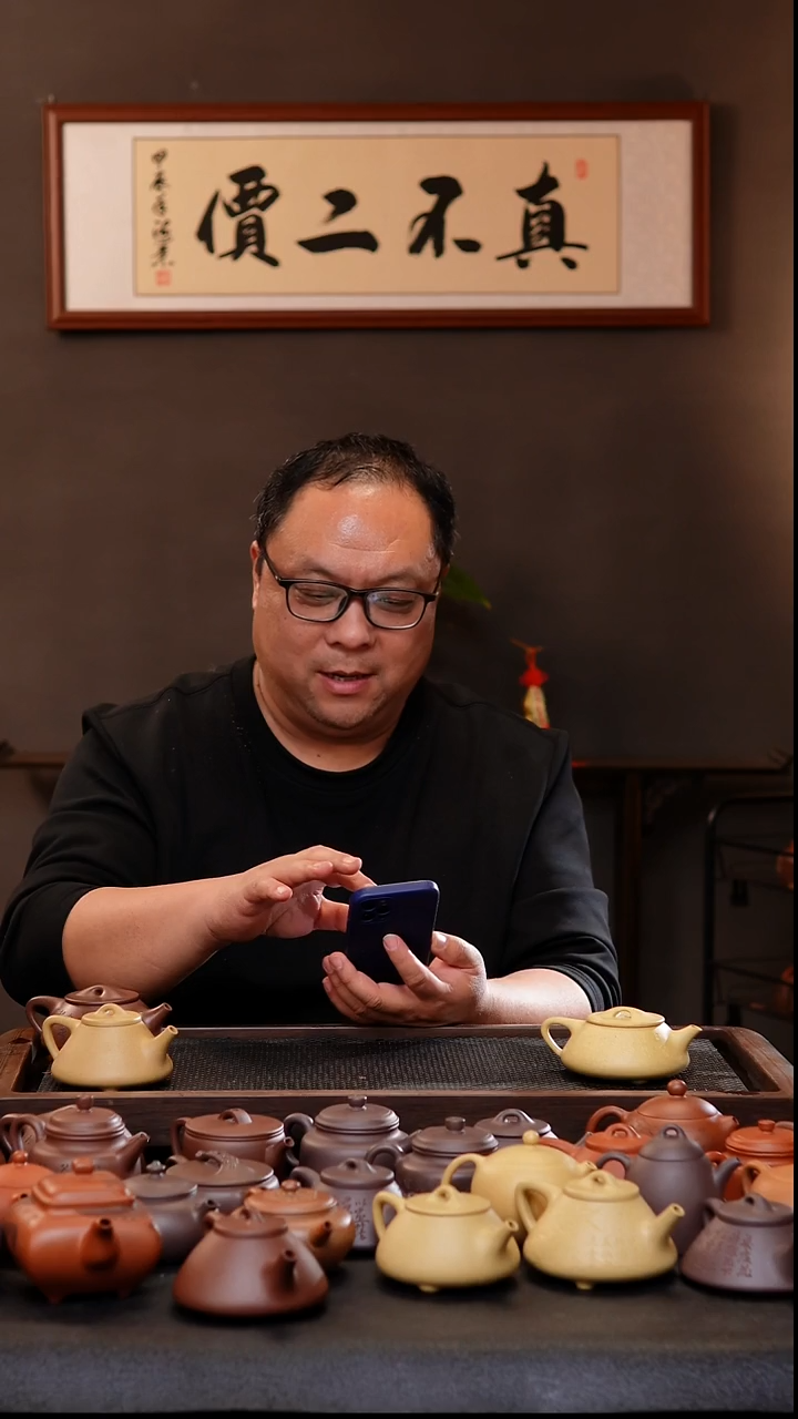 茶壶紫砂赵*黑光明石瓢堆绘