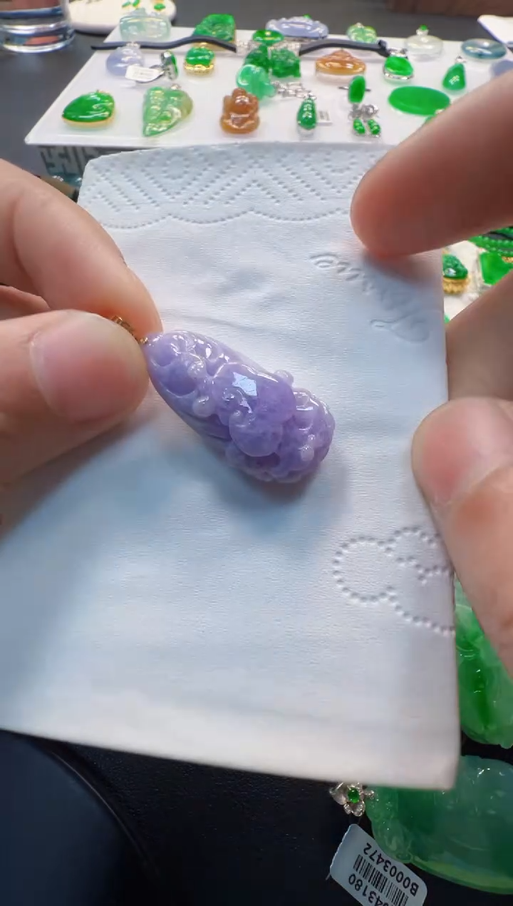 翡翠18K金镶嵌吊坠(不含链)300