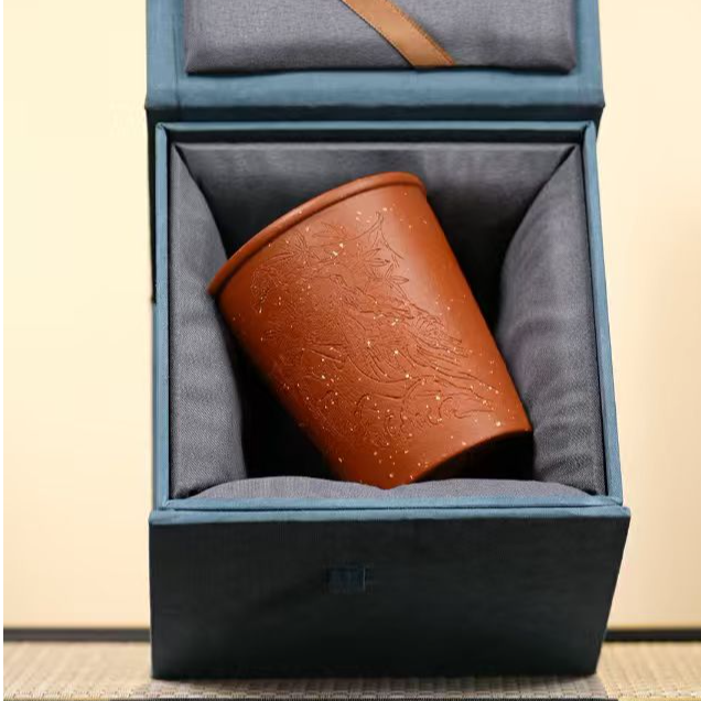 赵掌柜紫砂  紫砂浮力杯         刻绘                     