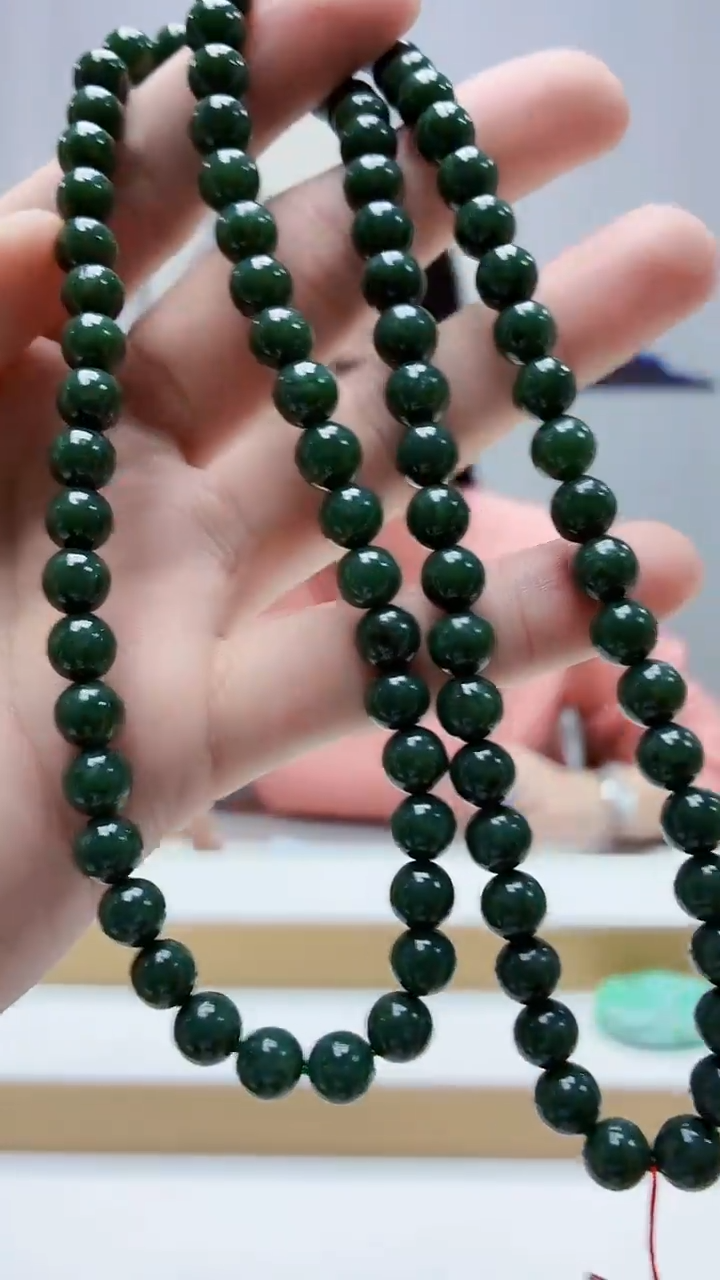 未镶嵌定制翡翠4852bb-毛货珠链70