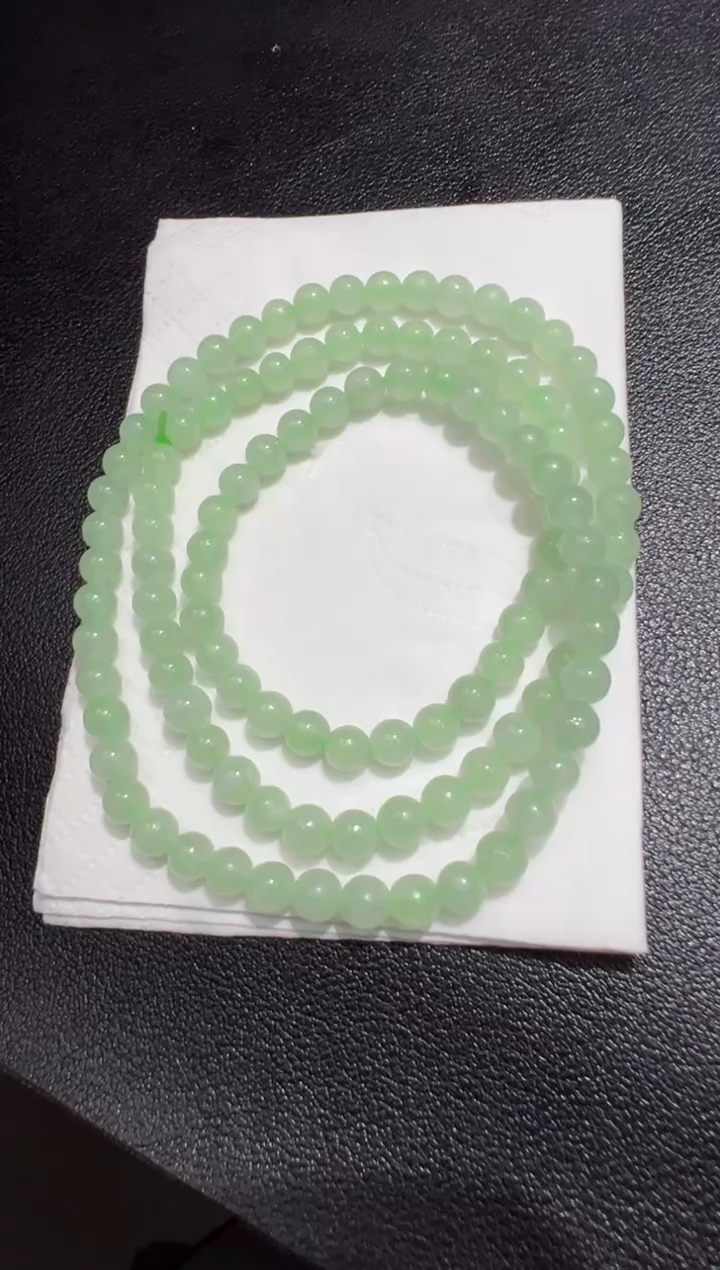 【闪购商品】定制翡翠未镶嵌5mm+珠链
