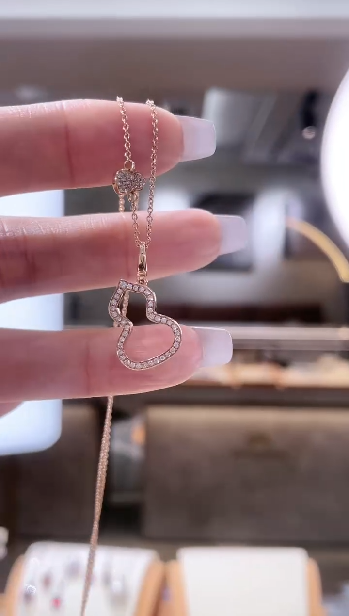 【闪购商品】钻石颈饰18K金镶嵌项链